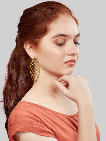Champange Leaf Earrings