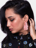 Pink Sparkling Sequin Drop Earrings