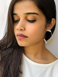 Pearls With Hexagon Earrings