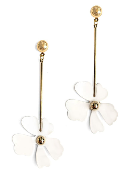 Liliate White flower Earring