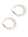 White Crystal hoop Earrings
