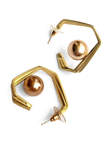 Gold Hoop with Pearls