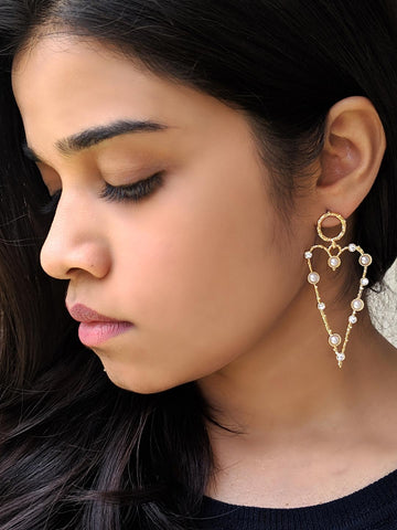 Hearts With Pearls Earring