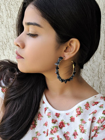 Amethyst Hoop Earrings