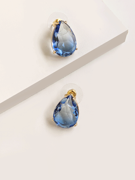 Signature Blue Stud Drop Earrings
