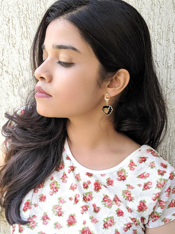 Black Diamond cut Earring