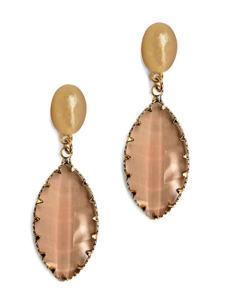 Peach Oval cut Earring