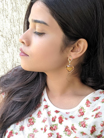 Hold Tight Brown Drop Earrings