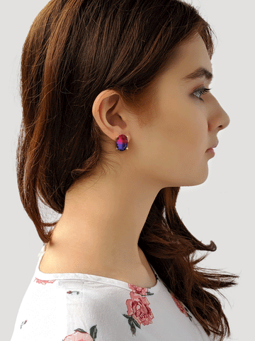 Aurora Borealis Dual Stud Earrings