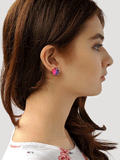 Aurora Borealis Blue Pink Stud Earrings