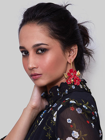 Myrcella Bouquet Earrings (Red)