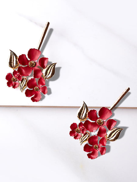 Myrcella Bouquet Earrings (Red)