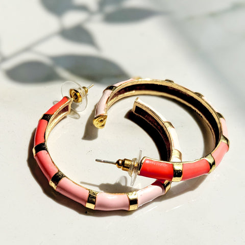 Shellac Color Hoop Earring