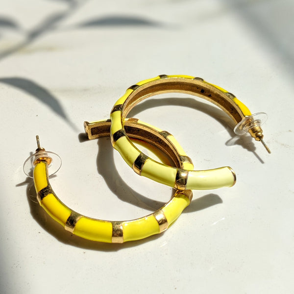 Shellac Yellow Color Hoop Earring