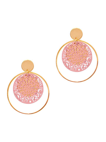 Pink-Round-Earring