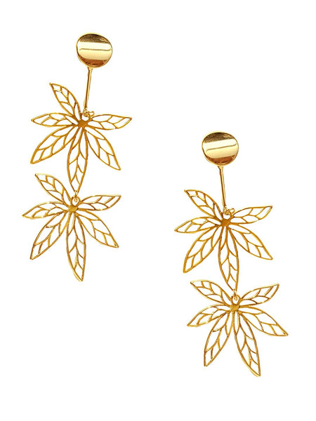 Engraved Leaf Earring