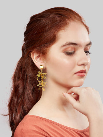 Engraved Leaf Earring