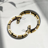 Tint Black/White Color Hoop Earring