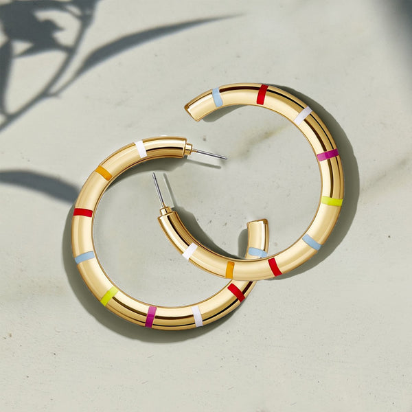 Tint Multi Color Hoop Earring