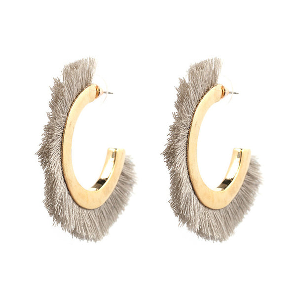 Half Moon Tassel Earrings